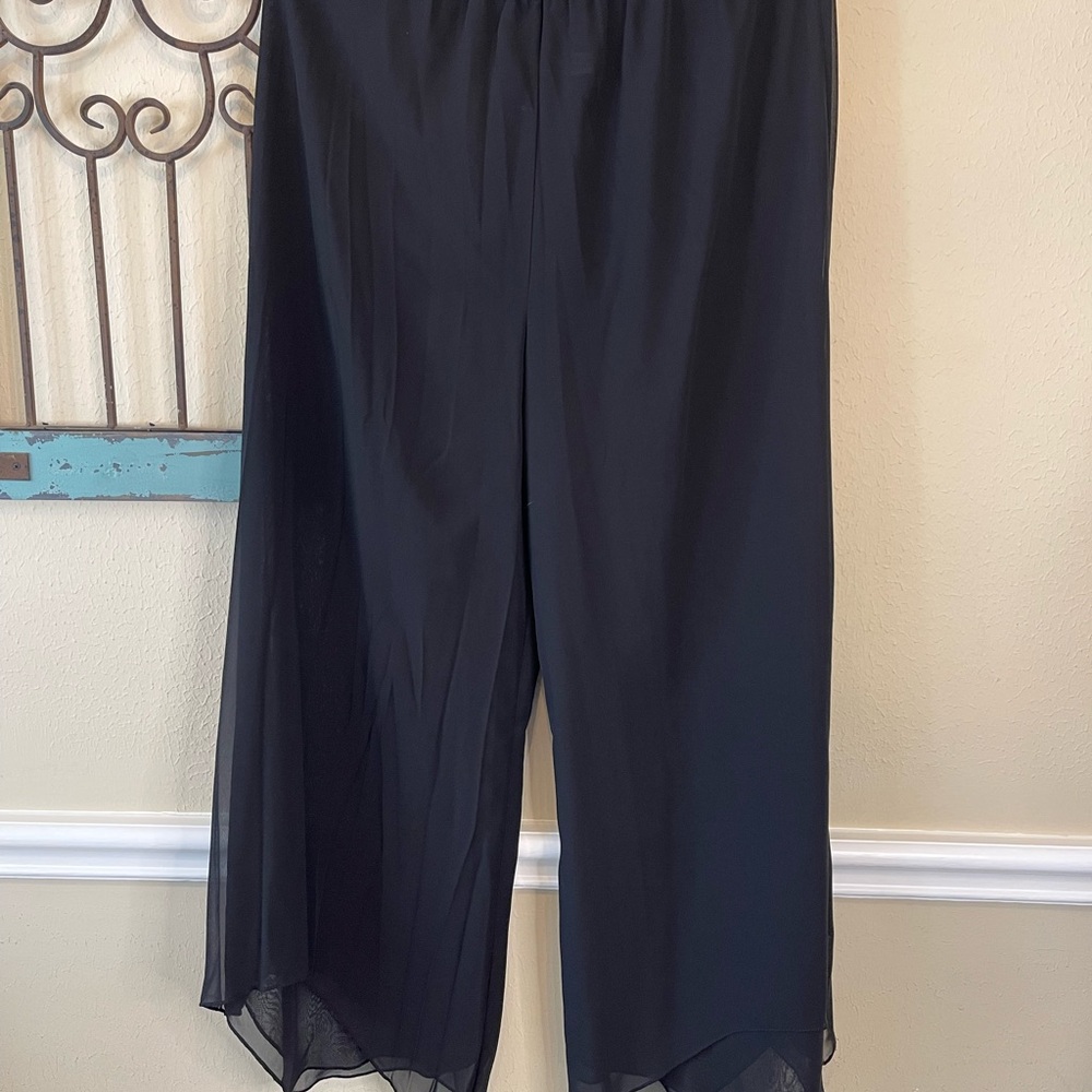 Alex Evenings Elegant Black Wide Leg Pants